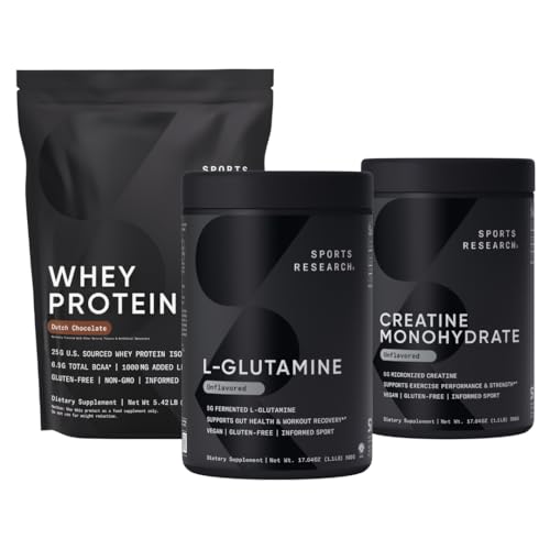 Sports Research Recovery Pack L-Glutamine, Creatine Monohydrate and Whey Protein
