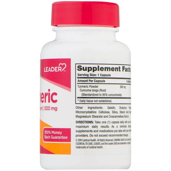 Leader Turmeric 500mg Capsules 60 Ct