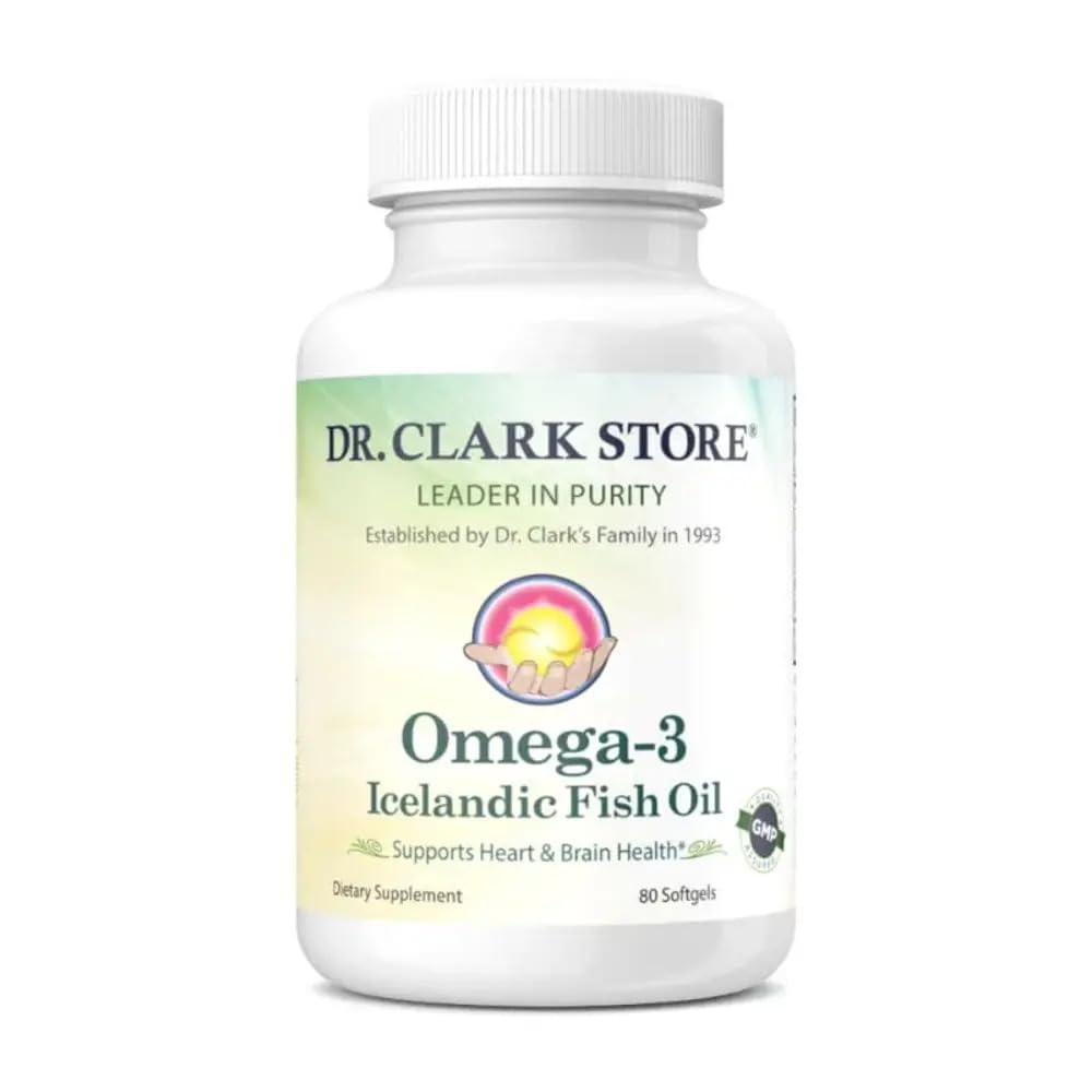Dr Clark Store Omega-3 Icelandic Fish Oil Supplement Softgel 80 Softgels