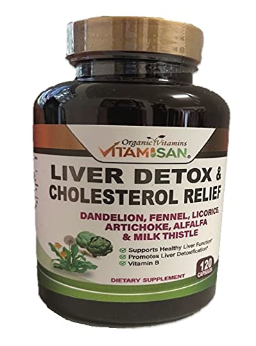 VITAMISAN Liver Cleanse Detox Capsules with Milk Thistle, Fennel, Alfalfa, Vitamin B, Artichoke & Dandelion Root – Immune Support for Men & Women, 240 Capsules