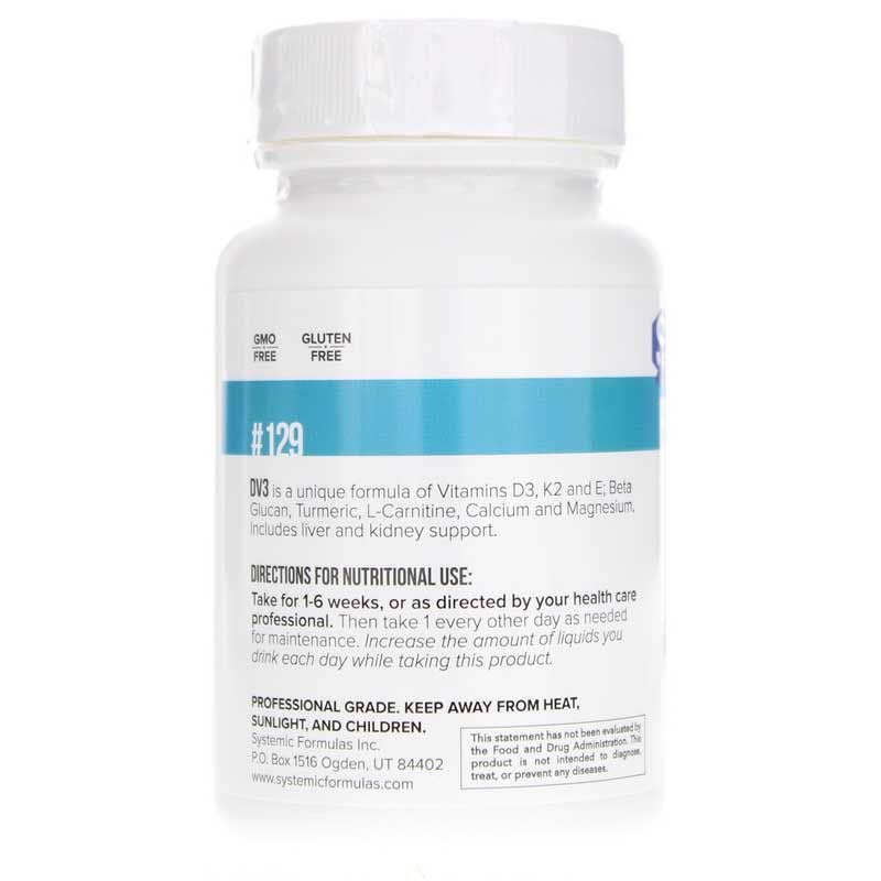Systemic Formulas DV3 BioNutriment Vitamin D3 Plus Immune Support Capsule, 60 Count