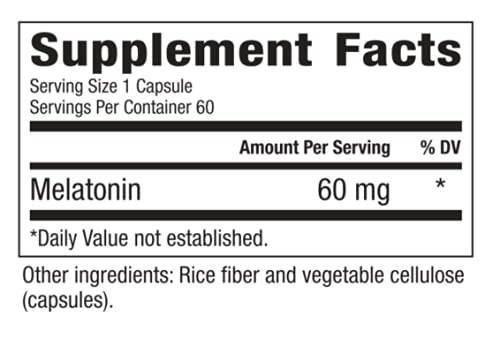Bella Phytologic Melatonin Pure 60mg Capsule, 60 Count