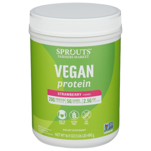 Generic Sprouts Strawberry Delight Vegan Protein Powder, 16.9 oz