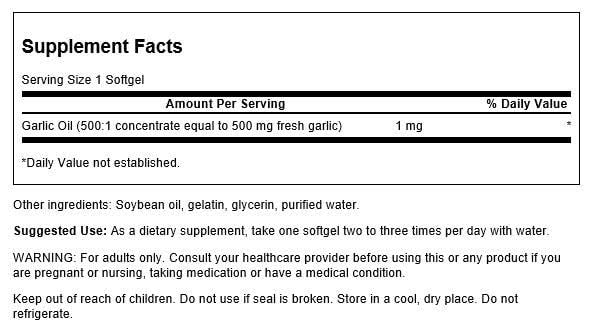 Swanson Garlic Oil Softgels 250