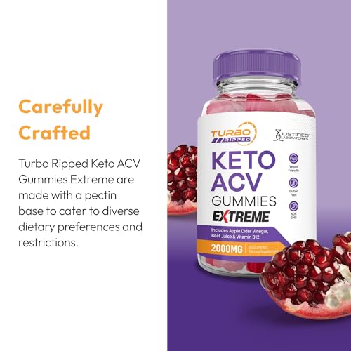 Justified Laboratories Turbo Ripped Keto ACV Gummies Extreme (2000 mg) 60 Count
