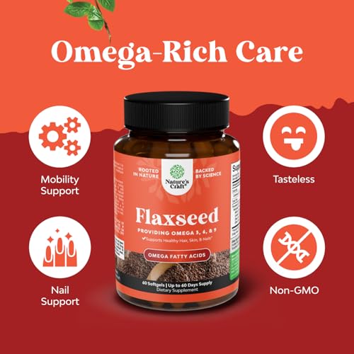 Natures Craft Hemp Seed Oil Capsules and Omega Flaxseed Oil Softgels Omega-3-6-9 Supplement, 180 Count