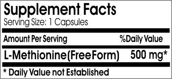 Naturetition Supplements L-Methionine 500mg Capsule, 180 Capsules