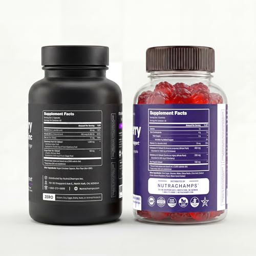 NutraChamps Elderberry Capsules and Gummies Bundle, 2-Pack
