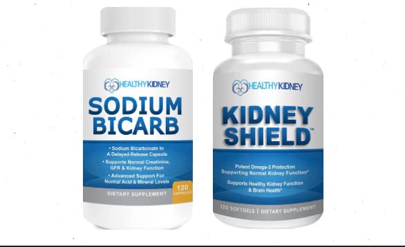 Kidney Restore Kidney Shield Omega-3 Fish Oil & Sodium Bicarb Capsule 2 Pack