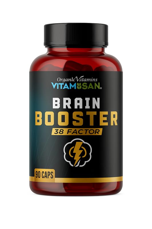 VITAMISAN Herbal Mushroom Supplement for Brain Health Brain Booster Capsules, 90