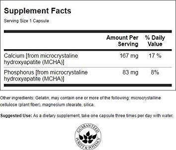 Swanson Calcium Microcrystalline Hydroxyapatite with Phosphorus Capsules, 120 Capsules