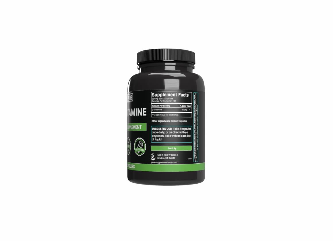 Pure Original Ingredients L-Glutamine Capsules 365
