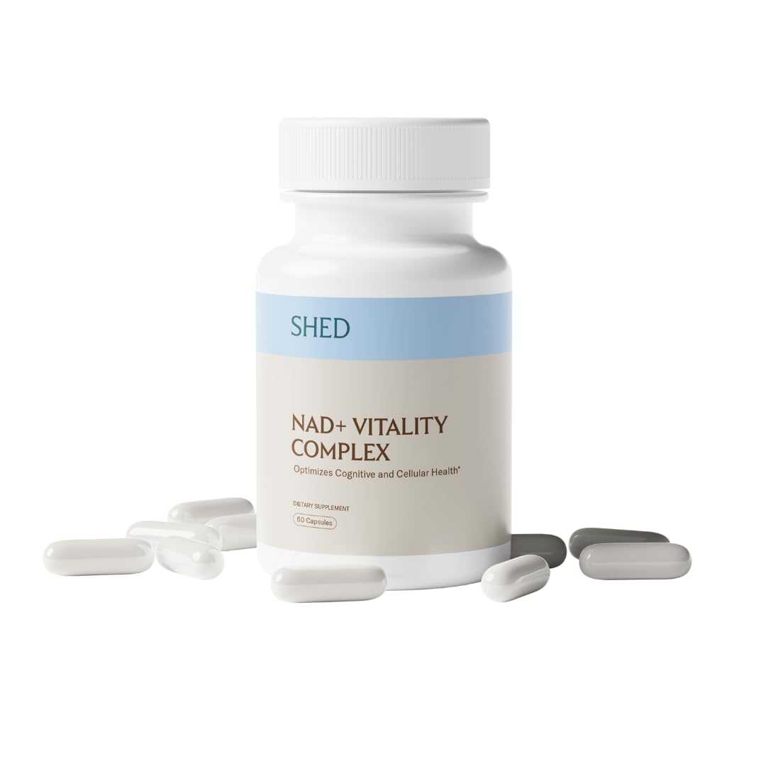 Shed Nutrition NAD+ Supplement Vitality Complex with Nicotinamide Riboside (NR), Alpha-GPC, TMG & Methylated B Vitamins – Supports Energy, Focus, Cellular Health & Aging, 1 Capsule