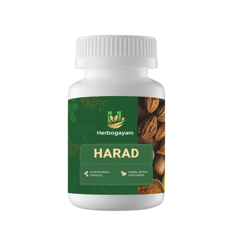 Herbogayam Haritaki Herbal Dietary Supplement Capsules, 500 mg per Serving, 60 Count