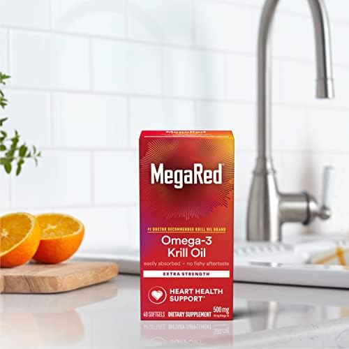 MegaRed Omega-3 Krill Oil 500mg Extra Strength Softgels 45 Count
