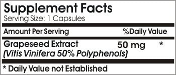 PureControl Supplements Grapeseed Extract 50mg 200 Capsules