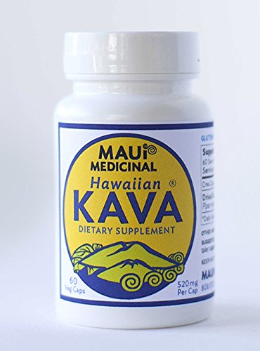Maui Medicinal Herbs Hawaiian Kava Root Capsules, 60 Veggie Capsules, 520mg per Capsule
