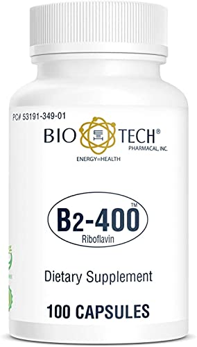 Bio-Tech Pharmacal B2-400 Vitamin B2 (Riboflavin) Capsules, 100 Count