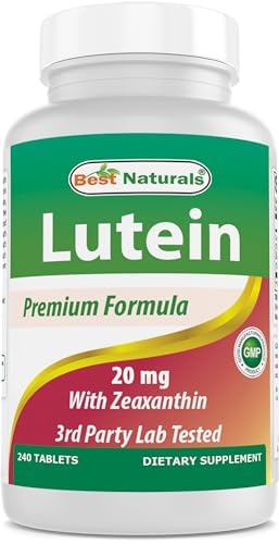 Best Naturals Lutein 20 mg with Zeaxanthin Tablet, 240 Tablets