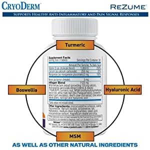 CryoDerm REZUME Full Spectrum Inflagan Blend Formula Tablets, 90