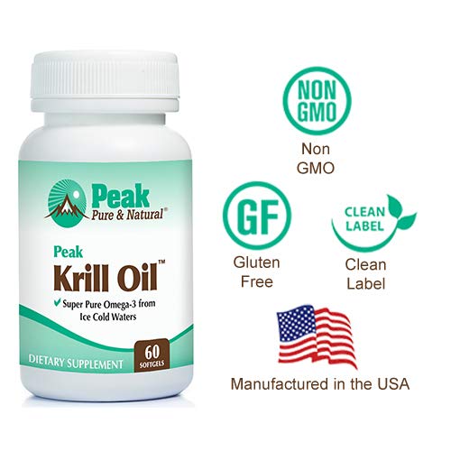 Peak Pure & Natural Krill Oil Supplement Softgels 60