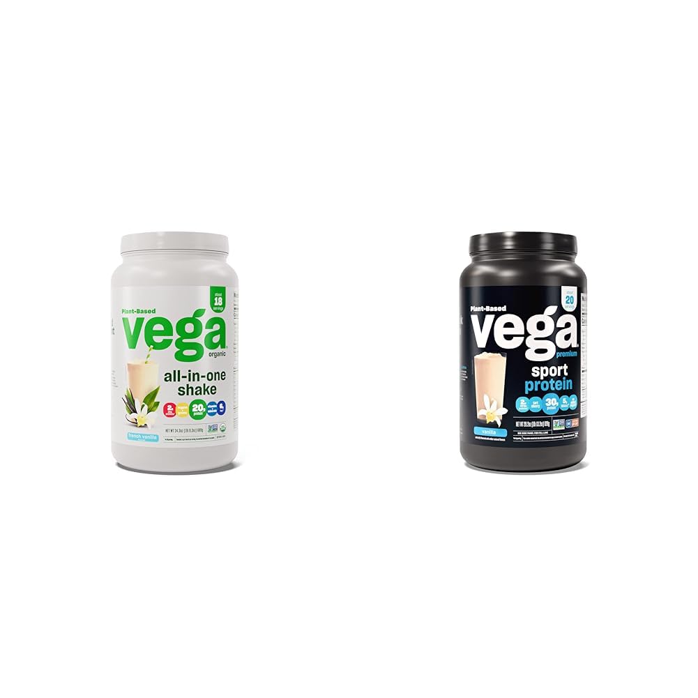 Vega Organic All-in-One Vegan Protein Powder, French Vanilla, 1 Count