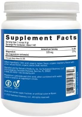 Generic Calm Magnesium Citrate Powder, Raspberry Lemon Flavor, 20 Ounces