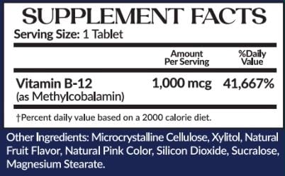 VitaVita Nutritions Vitamin B12 1000 mcg Tablet, 60 Tablets