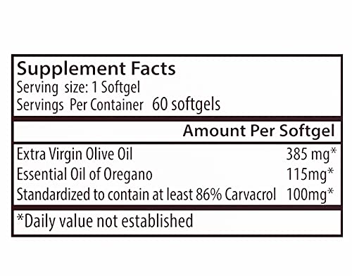 Zane Hellas Oregano Oil Softgels, 60 Softgels
