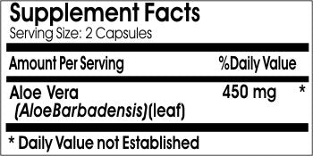 PureControl Supplements Aloe Vera 450mg 100 Capsules