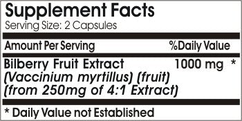 PureControl Supplements Bilberry Extract 1000mg Capsules, 100 Capsules