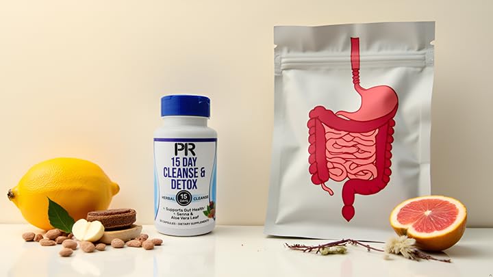 PRIMAL RESOURCE 15 Day Cleanse & Detox – Supports Digestive Health, Regularity & Gut Cleanse – Herbal with Probiotics Capsule, 30 Count