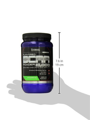 Ultimate Nutrition Flavored BCAA Powder - Caffeine Free with 3g Leucine 1.5g Valine 1.5g Isoleucine - Post Workout Amino Acid Supplement, Watermelon, 16.1 oz