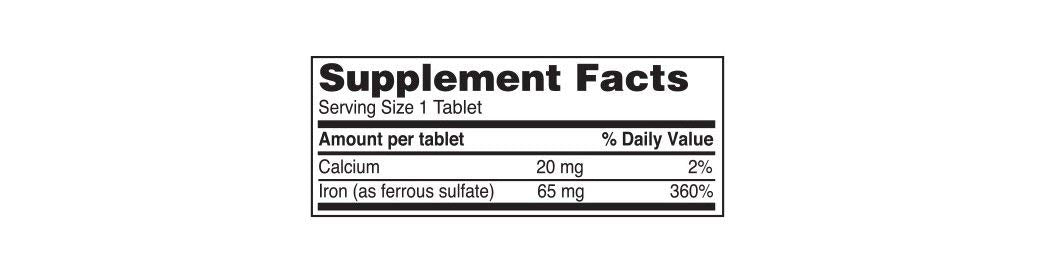 Reliable-1 Laboratories Ferrous Sulfate Iron 325 mg Tablets 100 Tablets