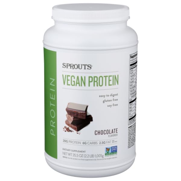 Generic Sprouts Chocolate Vegan Protein Powder, 2.12 lb, 33.9 Servings