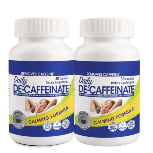 RUTA Daily De-Caffeinate: Advanced Caffeine Eliminator Supplement – Natural Acting Non-Addictive Formula That Supports Relaxation and Deep, Restful Sleep Capsules, 60 Count