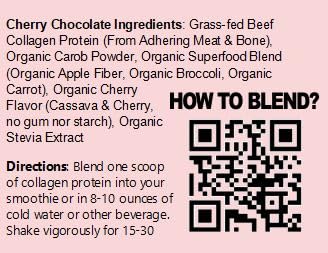 Autoimmune Health & Nutrition Paleo Perfection Cherry Chocolate Grass Fed Beef Collagen Protein Powder with Stevia, 10.5 oz