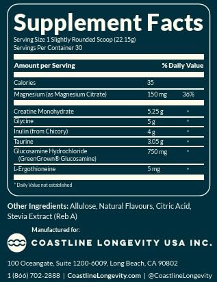 Coastline Longevity Longevity Blend with Creatine (Coastal Lemonade) Powder 23.43