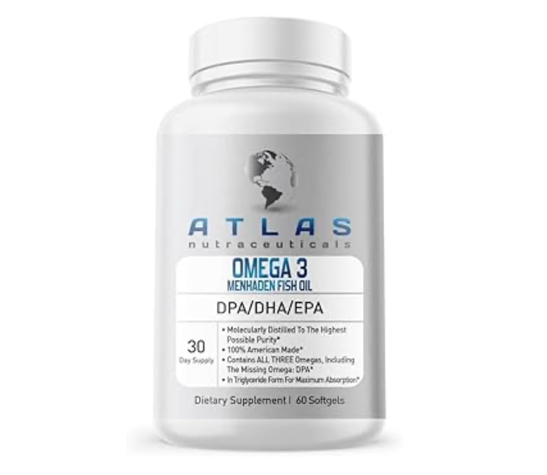 Atlas Nutraceuticals Menhaden Fish Oil Omega-3 Softgels 60 Count