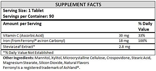 NutritiPure Iron 18 mg Vitamin C Orange Tablets 90