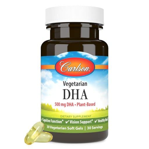 Carlson Vegetarian DHA 500 mg Softgels, 30 Count