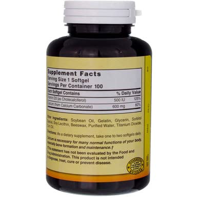 Nature's Blend Liquid Calcium 600mg with D-3 Softgels, 2-Pack