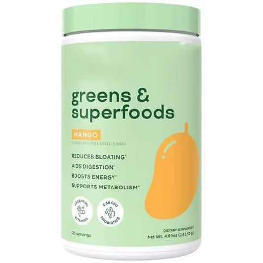 Generic Super Greens & Superfoods Powder, Mango Flavor, 5.34