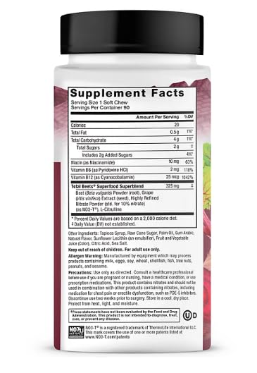 evsemo Total Beets Beet Root Superfood Soft Chews 90 Count
