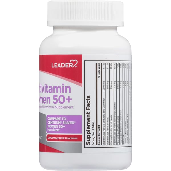 Leader Women's 50+ Multivitamin Tablets, 100 Count