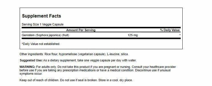 Swanson Genistein Soy-Free Plant-Based Supplement for Women, 125 mg, Capsules, 240 Count