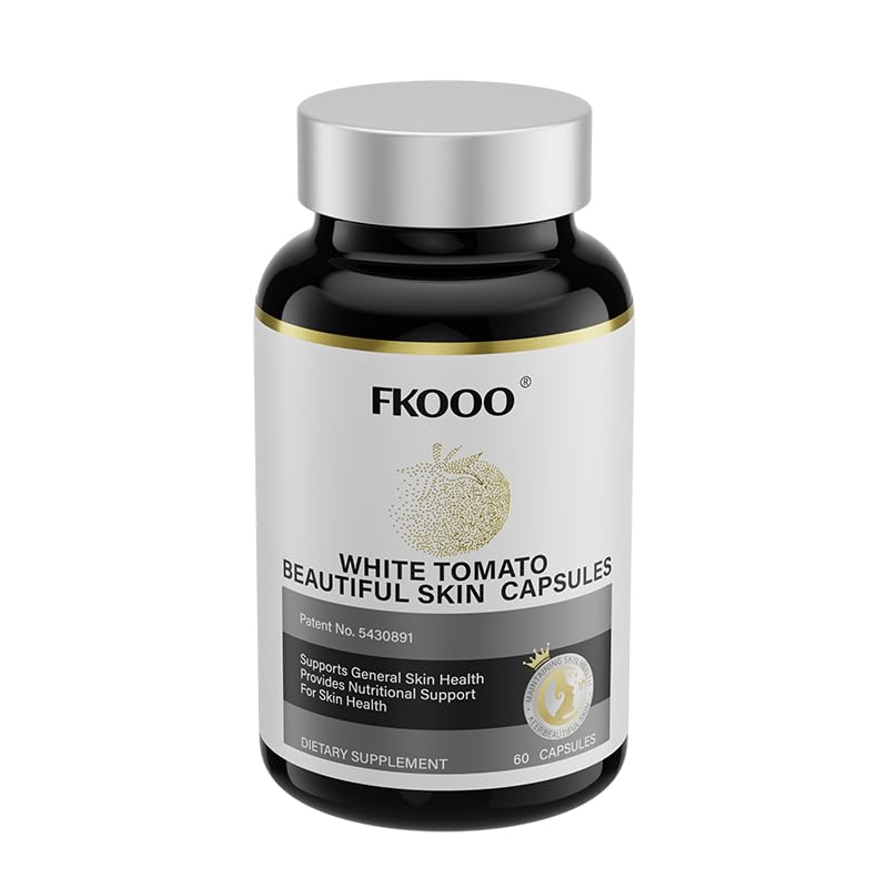 FKOOO Skin Health Dietary Supplement White Tomato, Passion Fruit, Grape Seed, Astaxanthin & Nicotinamide – Supports Collagen & Reduces Pigmentation, 60 Capsules