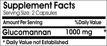 PureControl Supplements Glucomannan 1000mg, 90 Capsules