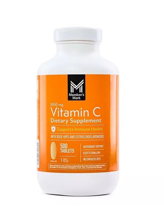 Member's Mark Vitamin C Plus Citrus Bioflavonoids & Rose Hips Tablets, 500 Tablets