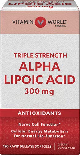 Vitamin World Alpha Lipoic Acid 300 mg Softgels 120